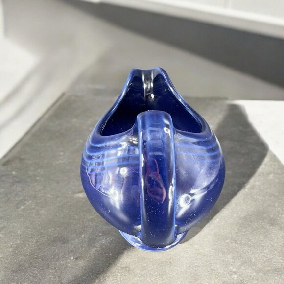 Fiesta Footed Gravy Boat Sauce Boat Cobalt Blue Vintage Ceramic Kitchenware VTG - Picture 3 of 15
